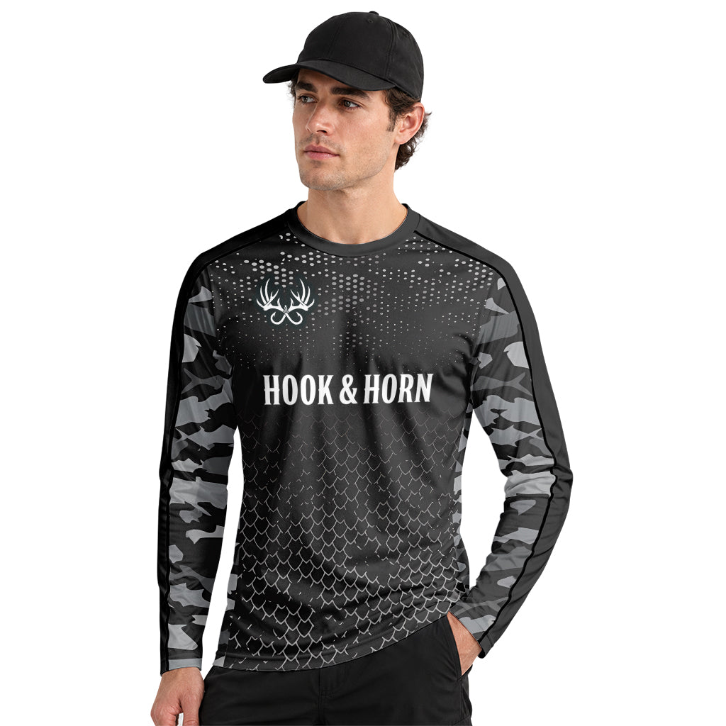 Barracuda Black Camo Long Sleeve Fishing Shirt - lifestyle view