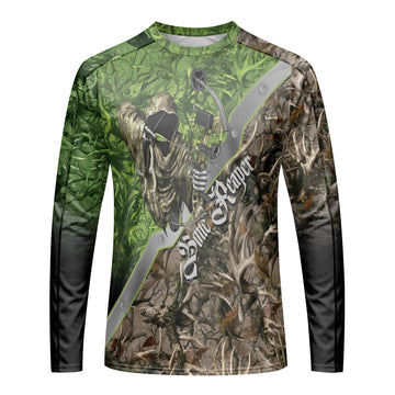 Bone Reaper Antler Camo Long Sleeve Hunting Shirt – Front View Mockup