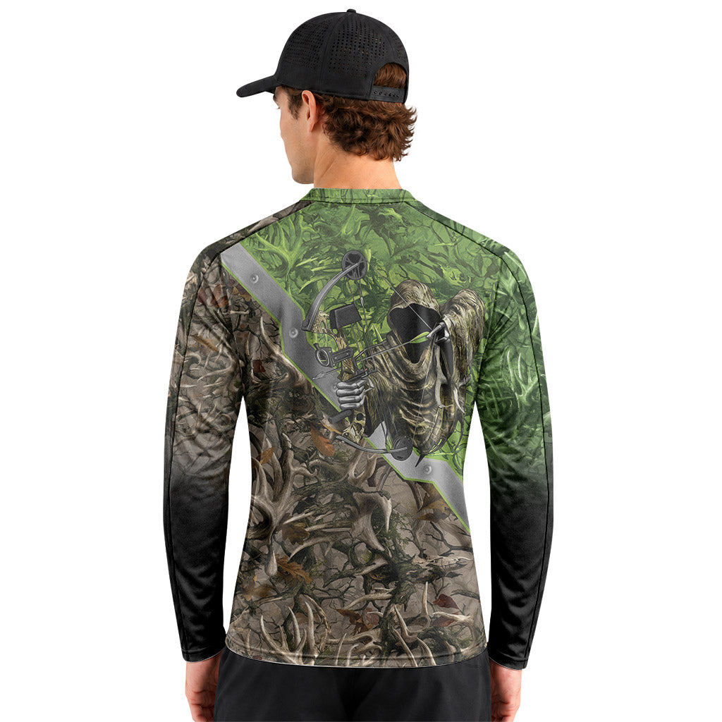 Bone Reaper Antler Camo Long Sleeve Hunting Shirt – Back Lifestyle View