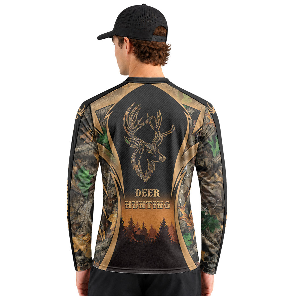 Deer Forest Camo Long Sleeve Hunting Shirt – Back Lifestyle View