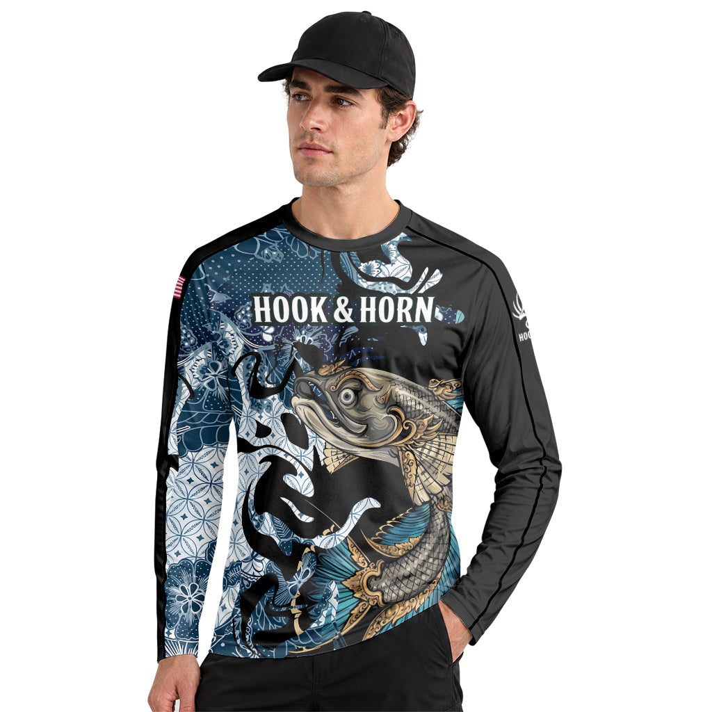 Koi Fish Japanese Wave Long Sleeve Fishing Shirt - lifestyle view
