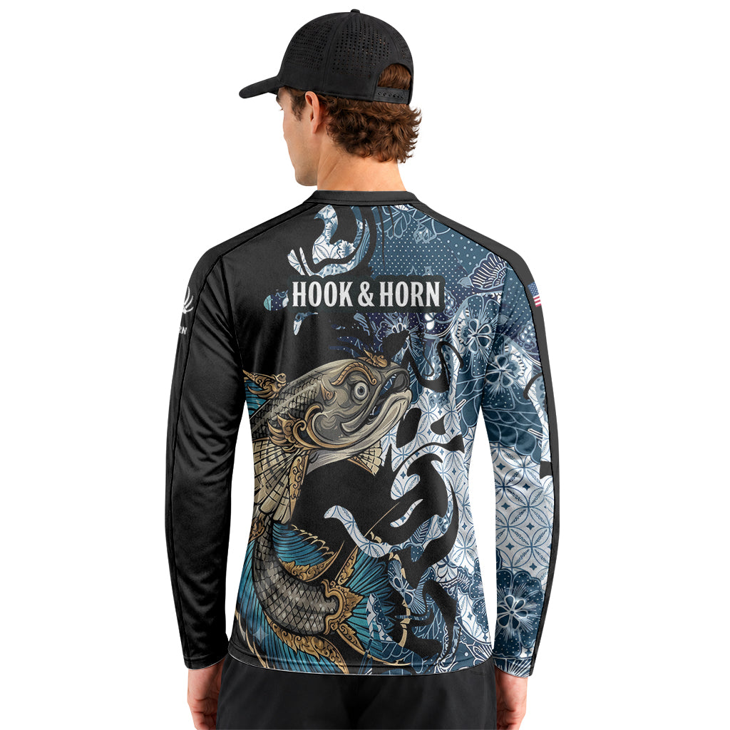 Koi Fish Japanese Wave Long Sleeve Fishing Shirt - lifestyle view