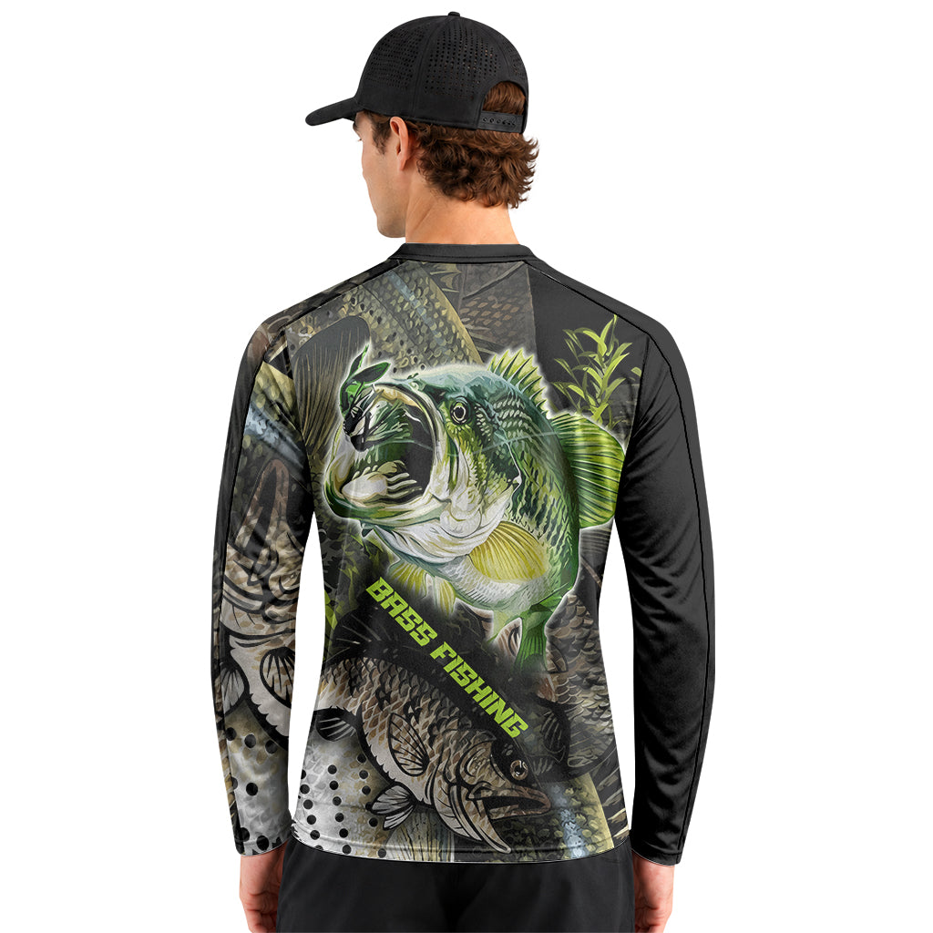 Largemouth Bass Lure Long Sleeve Fishing Shirt - lifestyle view