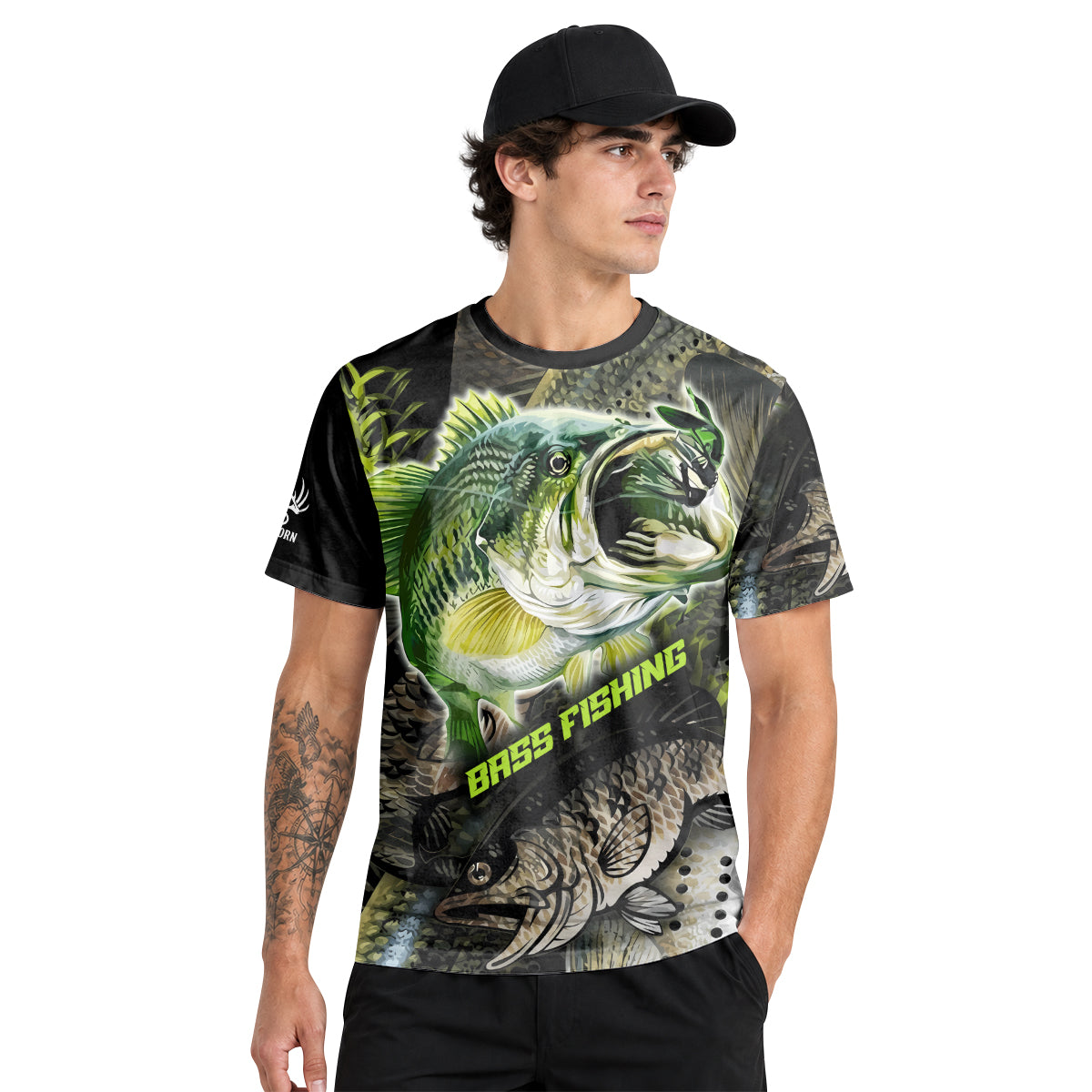 Largemouth Bass Lure Short Sleeve Fishing Shirt - lifestyle view