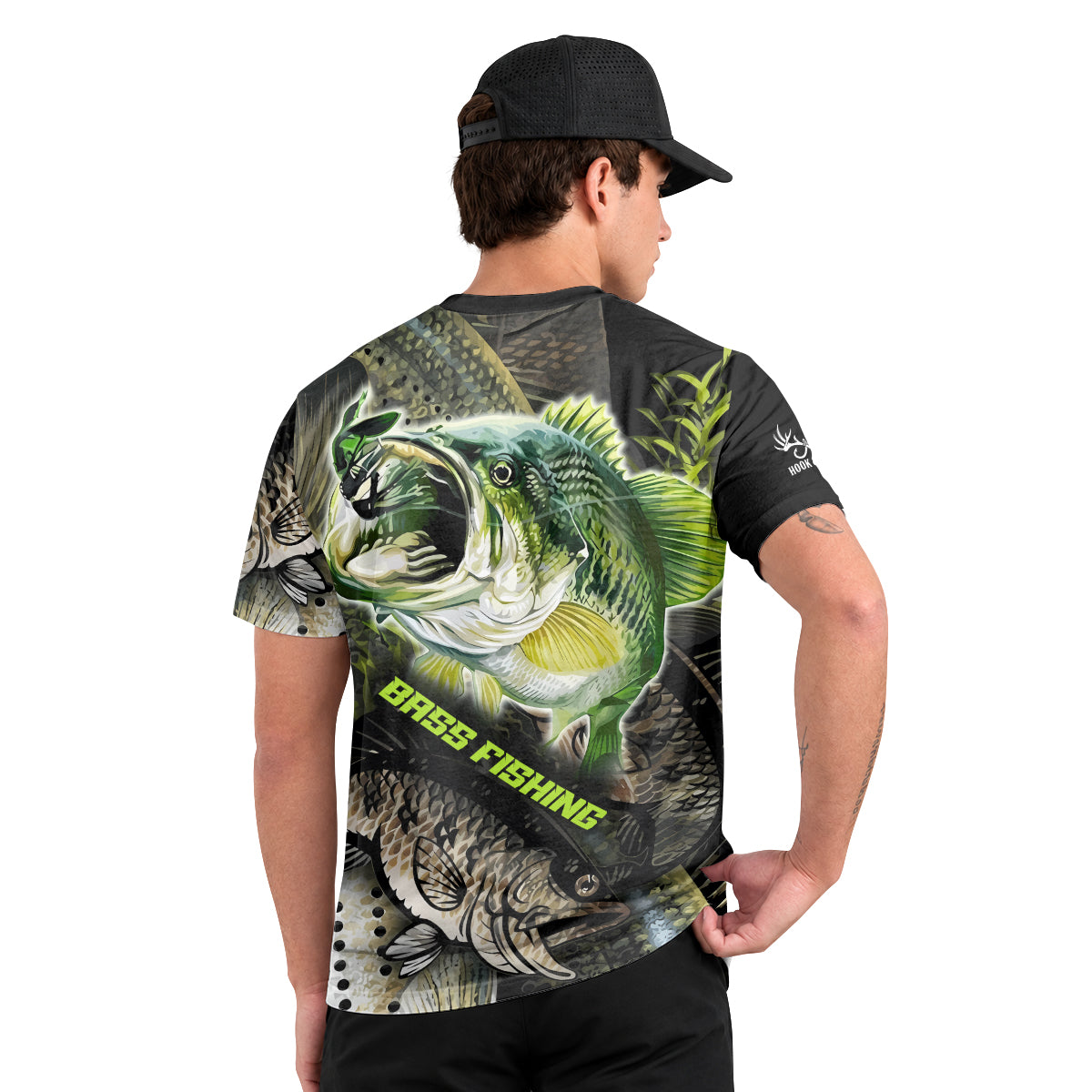 Largemouth Bass Lure Short Sleeve Fishing Shirt - lifestyle view