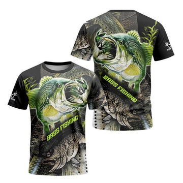 Largemouth Bass Lure Short Sleeve Fishing Shirt - front and back view